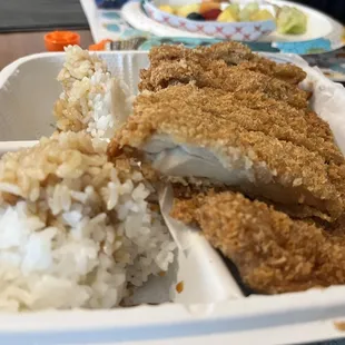 Chicken Katsu! Yummy! We are part of it before I remembered to take the photo