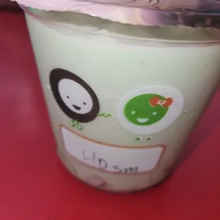 HoneyDew milktea w/ rainbow   jelly
