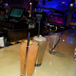 three drinks on the bar