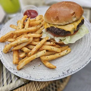 Burger and fries