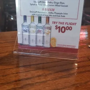 Vodka flights
