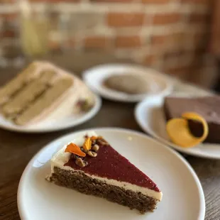 a slice of cake on a plate