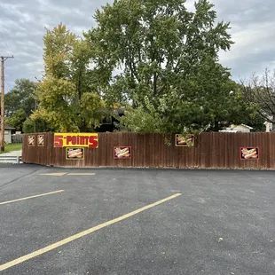 the parking lot of the restaurant