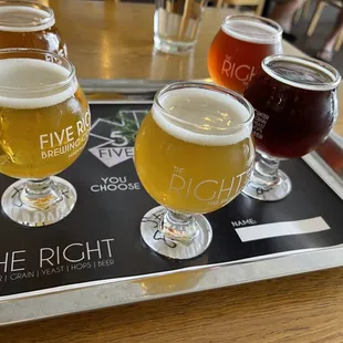 a flight of beers