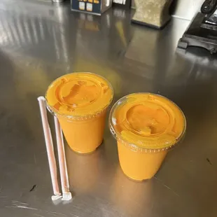 two cups of orange juice