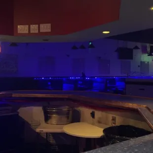 Perspective of their booths from bar