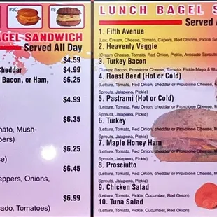 Sandwich Menu