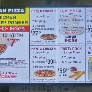 Menu as of / 27/25