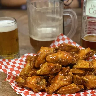Wings and a Pitcher of 805.   Staff is Awesome always on point making sure all the customers are happy.