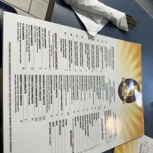 sushi and sashimi, menu