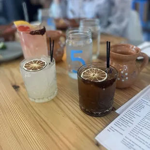 Paloma, margarita regular and tamarind, beautiful mug of café de olla