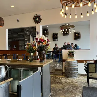 the bar and dining area