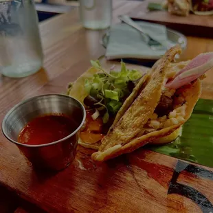 Quesabirria and De Hongos (Both vegan)