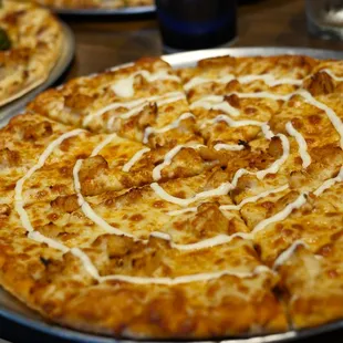 Buffalo Chicken Pizza with a Nebraska Cream Cheese Drizzle