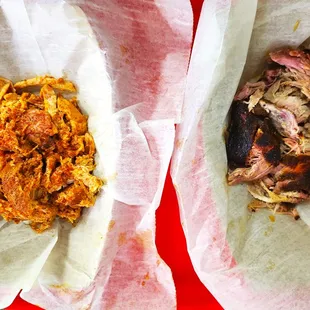 Pulled chicken &amp; pork