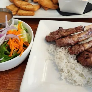 Salad option, instead of veggies with lamb pops