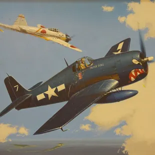 Aviation painting by Robert Daniels.