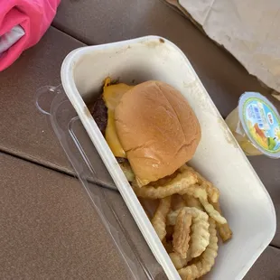 Cheeseburger Kids Meal with fruit cup