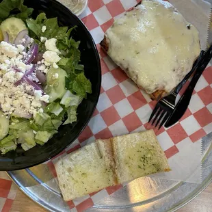 Sicilian Combo with Greek Salad and Garlic Bread