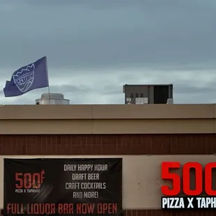 a flag on top of a building