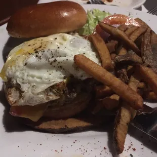 Burger with egg. Amazing!