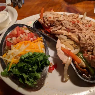 Chicken and pork fajitas