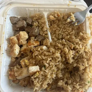 Combo number 10. Chicken and steak.