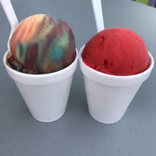 two cups of ice cream