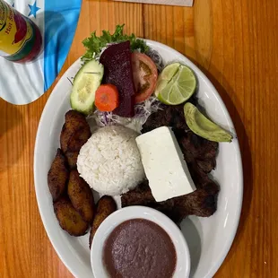 a plate of mexican food