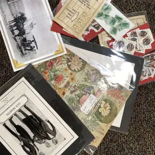 Some beautiful posters and vintage jewelry pieces from the huge collection