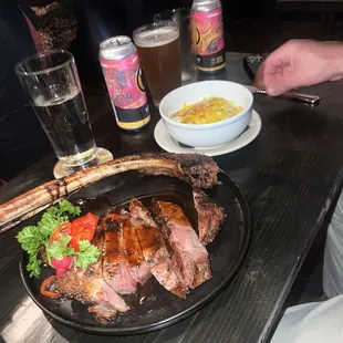 Tomahawk Steak and Goat Cheese Mashed Potatoes