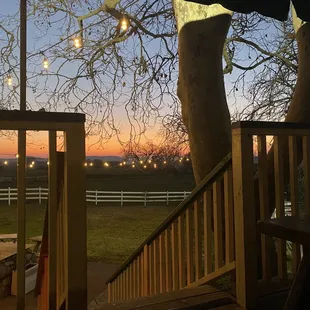 Sunset on the patio seating