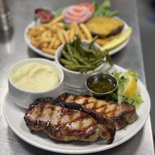 Grilled Pork Loin w/ Chimichurri, Green Beans &amp; Mashed Potatoes