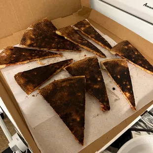 Burnt pizza