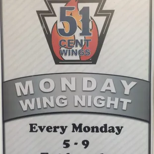 Wing night Monday&apos;s 51 cent wings