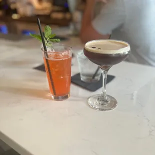 Espresso martini and &quot;seaspray on tap&quot;