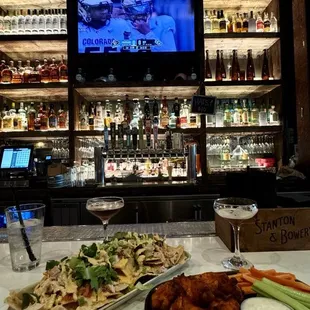 chicken wings and fried chicken, interior