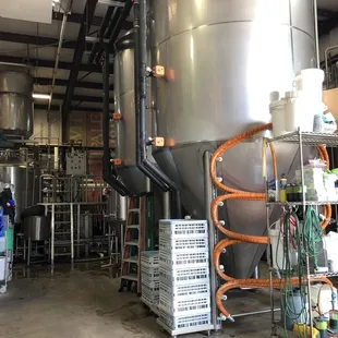 the inside of a brewery