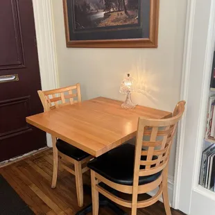 a table and chairs