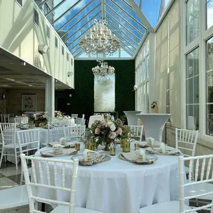 a table set for a wedding reception