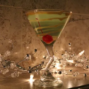 Natural light shot with xmas lights on fireplace in resturaunt