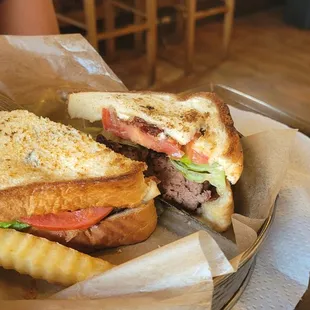 BLT with a beef patty