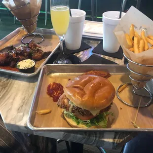 Chicken Sandwich, Wings &amp; $2 mimosas! So good.