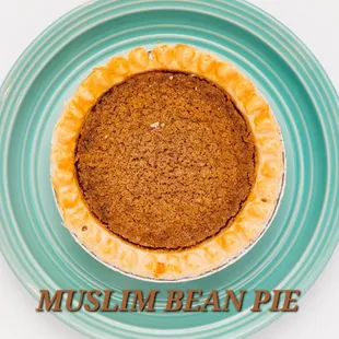 a plate with a pie on it