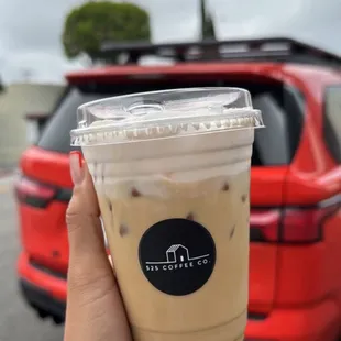 Strawberry cream top latte