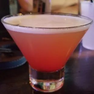 Pineapple upside down martini, $10. V good.