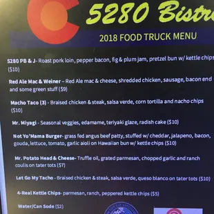 The menu showing what should have came on my burger