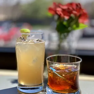 Irish Maiden (left) and Maple Old Fashioned (right)