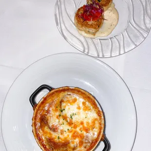 Lemonade Crab Cake &amp; French onion soup