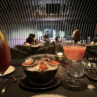 From left: Singapore spring fling, Oyster and uni, Electric Feels